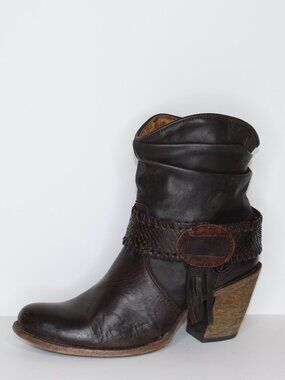 Cuadra Women Brown Leather Western Ankle Boots (7 US)